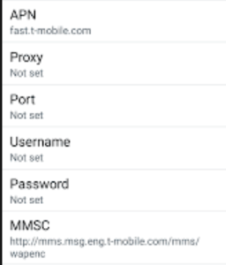 T-Mobile BYOD Data and APN settings